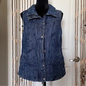 Blue Willi's Embroidered Denim Vest Womens Bllue Size M (EU 40) Gorpcore